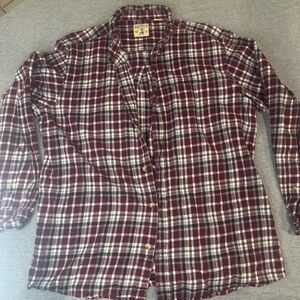 RedHead Men’s Flannel Shirt 1XL Red Plaid Button Front Long Sleeve Outdoors